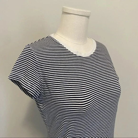 Aritzia The Group Babaton Lagarde Crew Neck T-Shirt Black and White Striped Tee - Picture 8 of 13